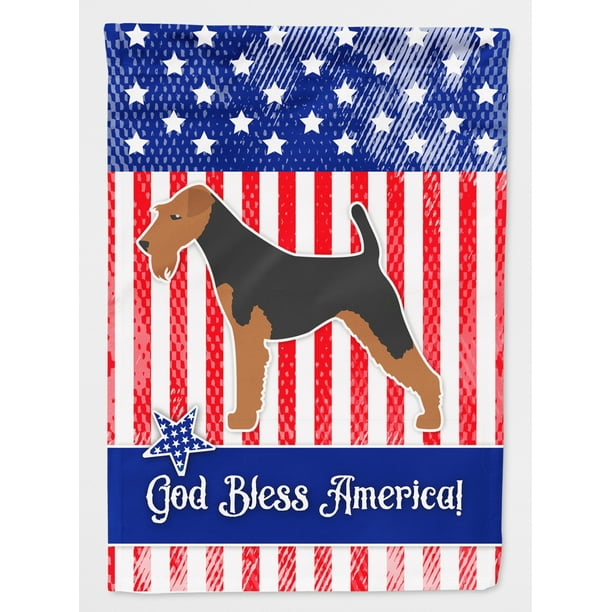 Small Multicolor Caroline's Treasures BB3285GF USA Patriotic Welsh Terrier Flag Garden Size Small Multicolor Caroline's Treasures BB3285GF USA Patriotic Welsh Terrier Flag Garden Size